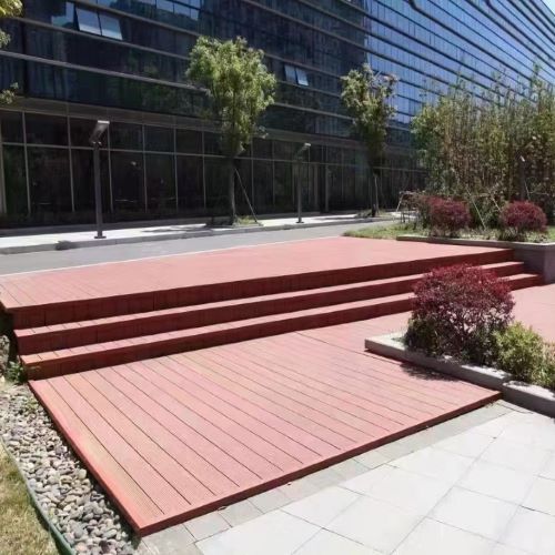 广东省高校园区木塑地板台阶施工案例