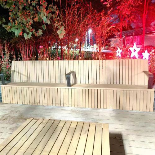 广东省公园木塑坐凳定制安装工程