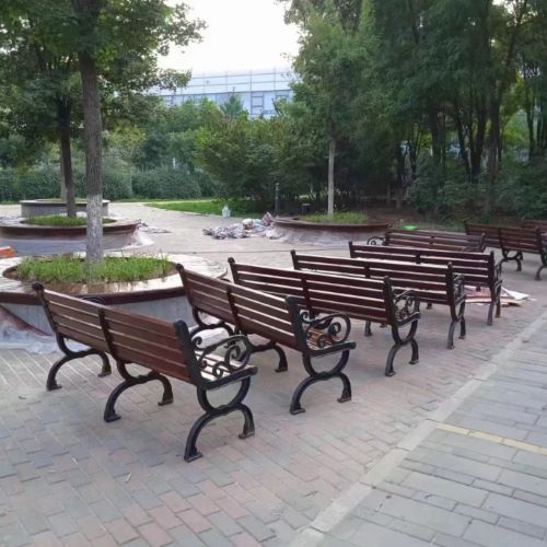 广东省社区休闲公园木塑公园椅销售案例